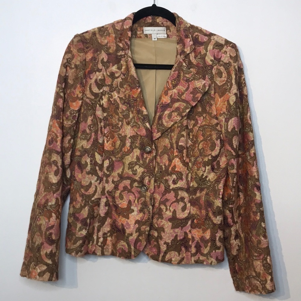 𝅺GARFIELD & Marks retro tapestry abstract print blazer